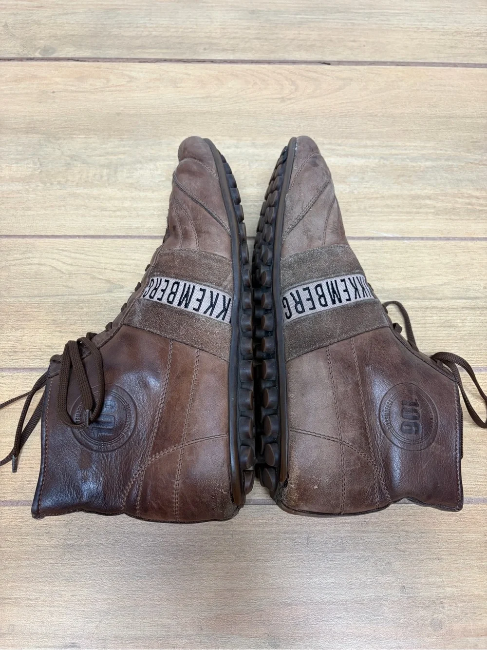 Dirk Bikkembergs Leather Soccer Herrenschuhe High Top Trainers Mens EU 45
